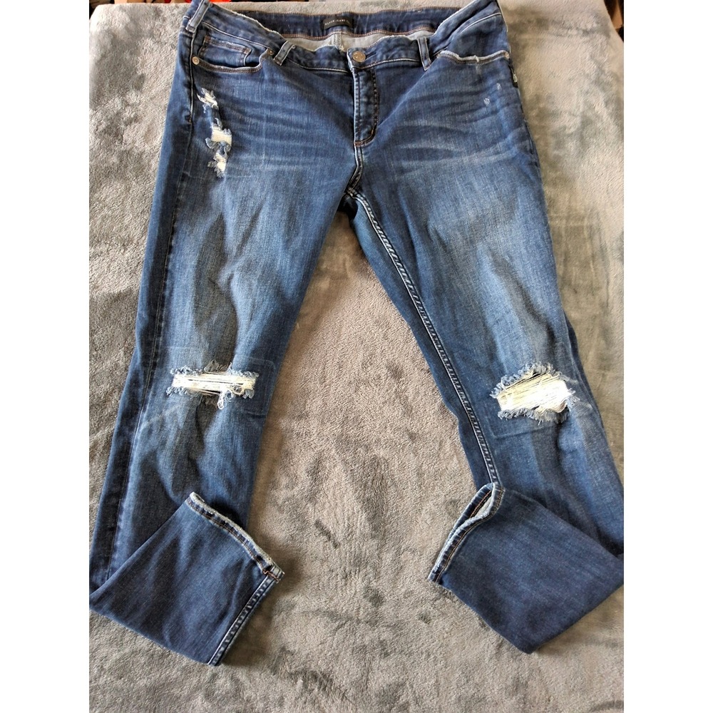Silver Jeans Co Suki Skinny Distressed Jeans W36 L31 Mid Rise Medium Wash L93023